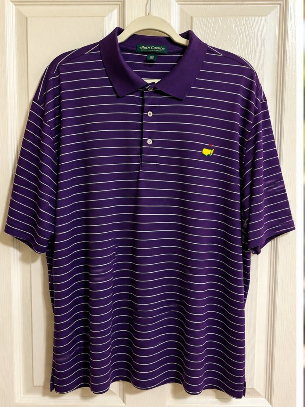 The Master’s Men's Purple Striped Polo Shirt XXL 100% Pima Cotton